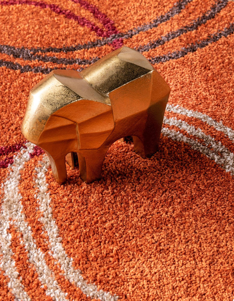Autumn Meadow Collection Area Rug - Ferngrove Round Terracotta lifestyle 72
