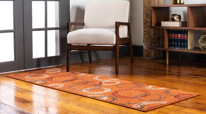Autumn Meadow Collection Area Rug - Ferngrove Runner Terracotta lifestyle 57