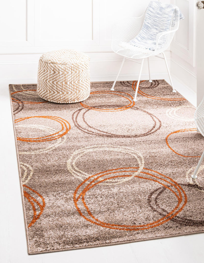 Autumn Meadow Collection Area Rug - Ferngrove Rectangle Light Brown lifestyle 7