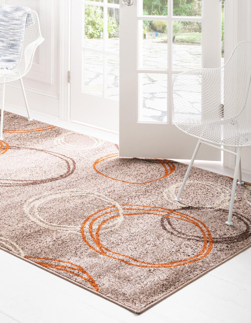 Autumn Meadow Collection Area Rug - Ferngrove Rectangle Light Brown lifestyle 11