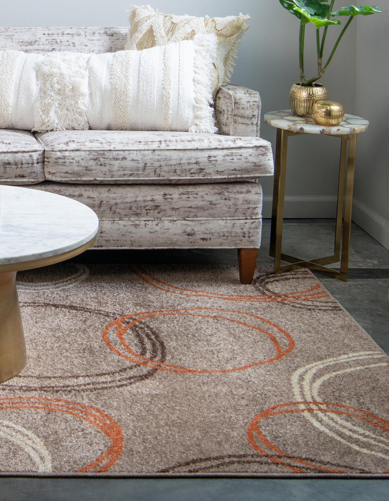 Autumn Meadow Collection Area Rug - Ferngrove Rectangle Light Brown lifestyle 15