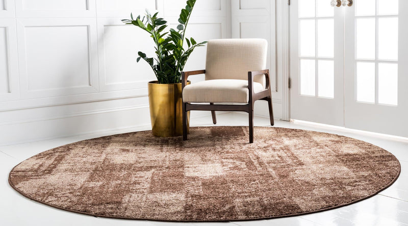 Autumn Meadow Collection Area Rug - Harvesthill Round Brown lifestyle 28