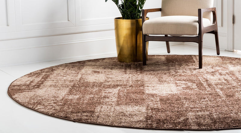 Autumn Meadow Collection Area Rug - Harvesthill Round Brown lifestyle 31