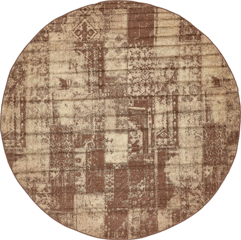 Autumn Meadow Collection Area Rug - Harvesthill Round Brown lifestyle 22