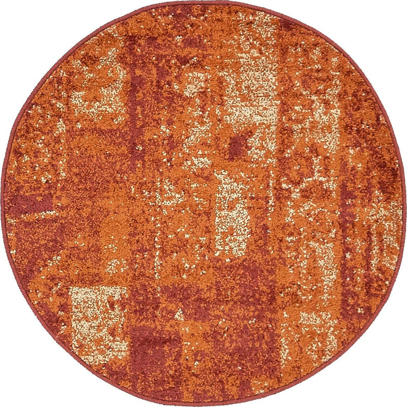 Autumn Meadow Collection Area Rug - Harvesthill Round Terracotta lifestyle 23