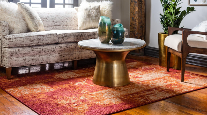 Autumn Meadow Collection Area Rug - Harvesthill Rectangle Terracotta lifestyle 6