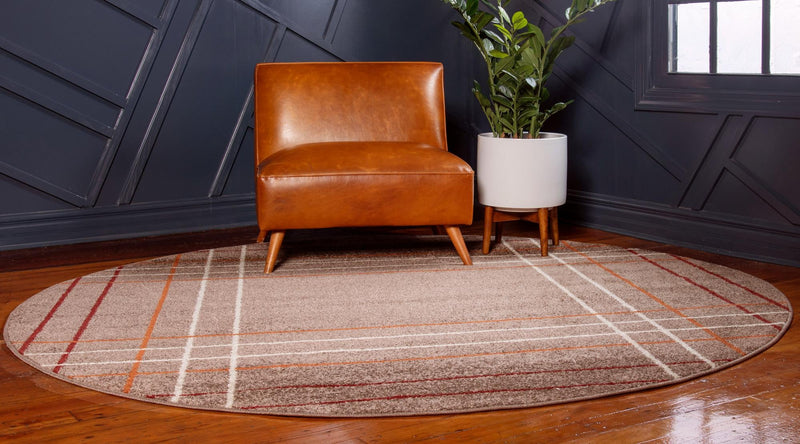 Autumn Meadow Collection Area Rug - Pumpkinpatch Round Light Brown lifestyle 16