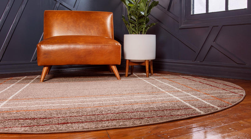 Autumn Meadow Collection Area Rug - Pumpkinpatch Round Light Brown lifestyle 18