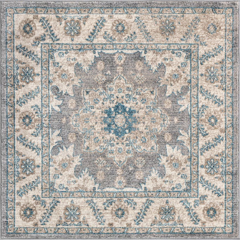 Salzburg Elegance Collection Area Rug - Getreidegasse Square Gray lifestyle 13