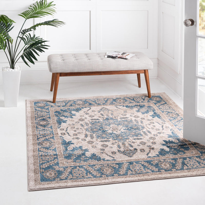 Salzburg Elegance Collection Area Rug - Getreidegasse Square Cream lifestyle 21