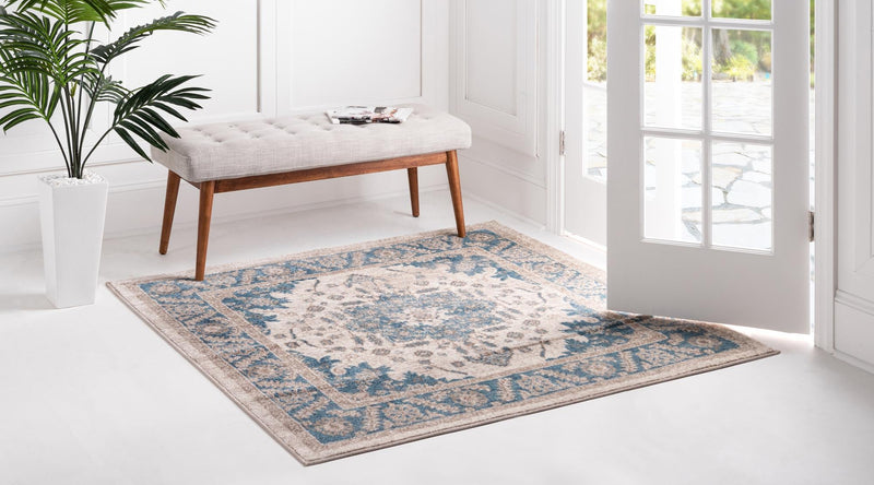 Salzburg Elegance Collection Area Rug - Getreidegasse Square Cream lifestyle 27