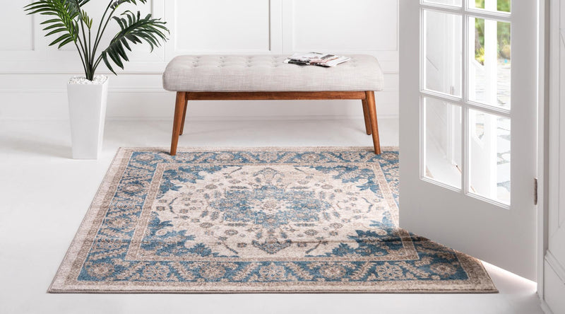 Salzburg Elegance Collection Area Rug - Getreidegasse Square Cream lifestyle 31