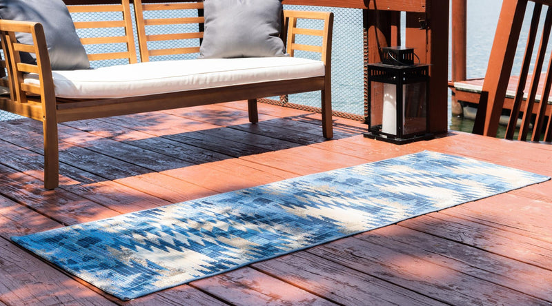 Urban Terrace Collection Area Rug - Jetty Runner Blue lifestyle 34