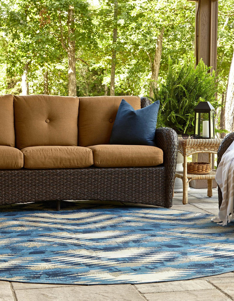 Urban Terrace Collection Area Rug - Jetty Round Blue lifestyle 38