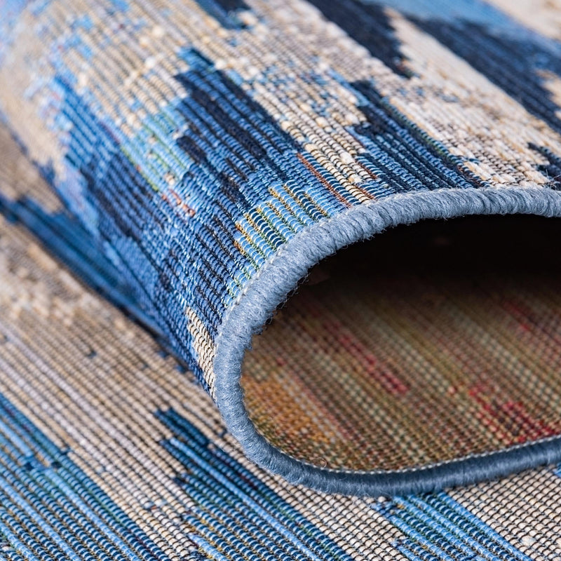 Urban Terrace Collection Area Rug - Jetty Round Blue lifestyle 42