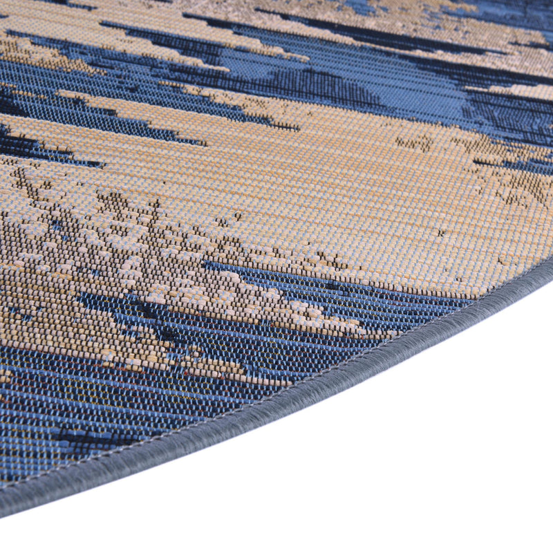Urban Terrace Collection Area Rug - Jetty Round Blue lifestyle 43