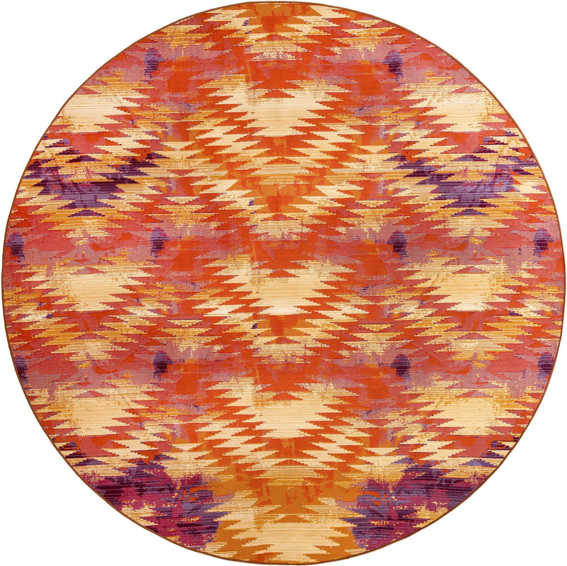 Urban Terrace Collection Area Rug - Jetty Round Red lifestyle 29