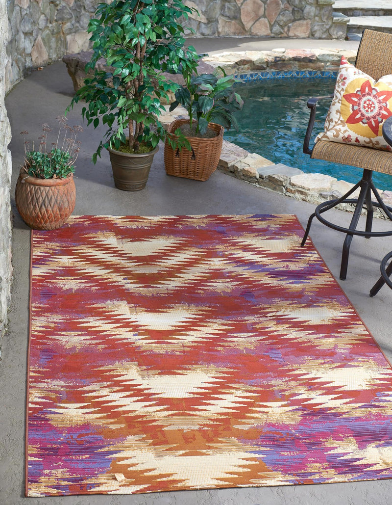 Urban Terrace Collection Area Rug - Jetty Rectangle Red lifestyle 5