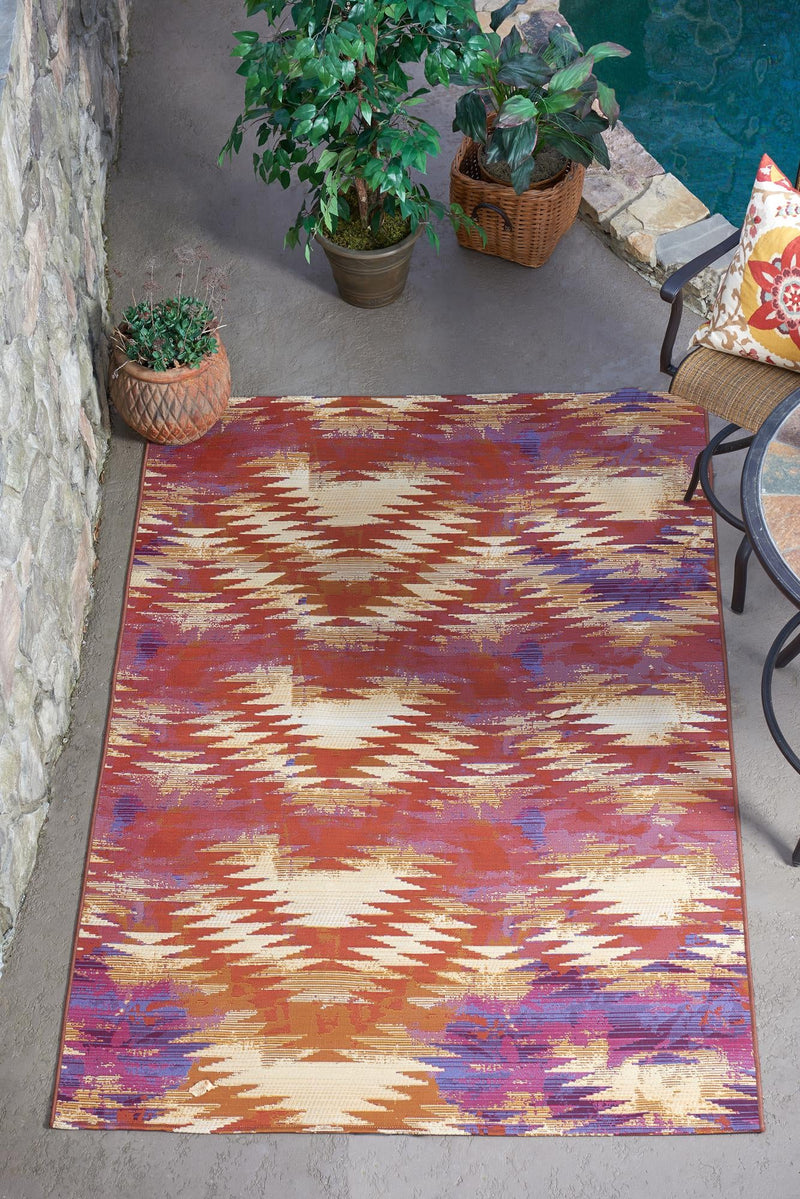 Urban Terrace Collection Area Rug - Jetty Rectangle Red lifestyle 6