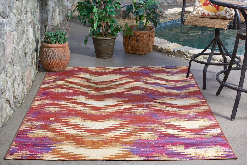 Urban Terrace Collection Area Rug - Jetty Rectangle Red lifestyle 7