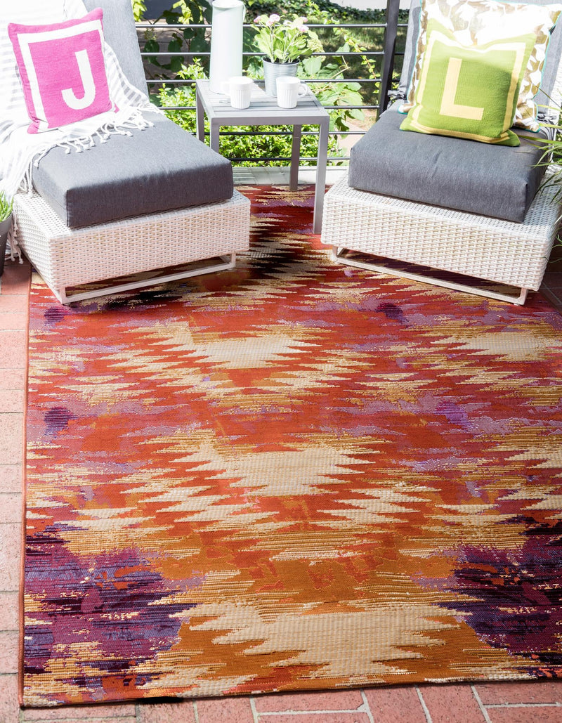 Urban Terrace Collection Area Rug - Jetty Rectangle Red lifestyle 4