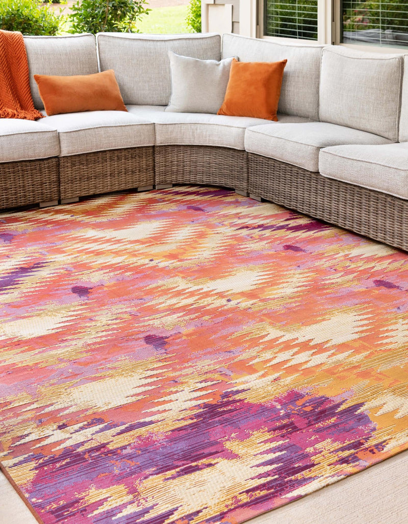 Urban Terrace Collection Area Rug - Jetty Rectangle Red lifestyle 9