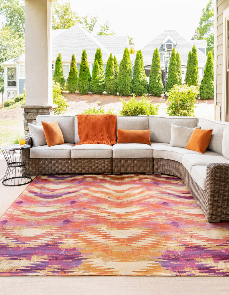 Urban Terrace Collection Area Rug - Jetty Rectangle Red lifestyle 10
