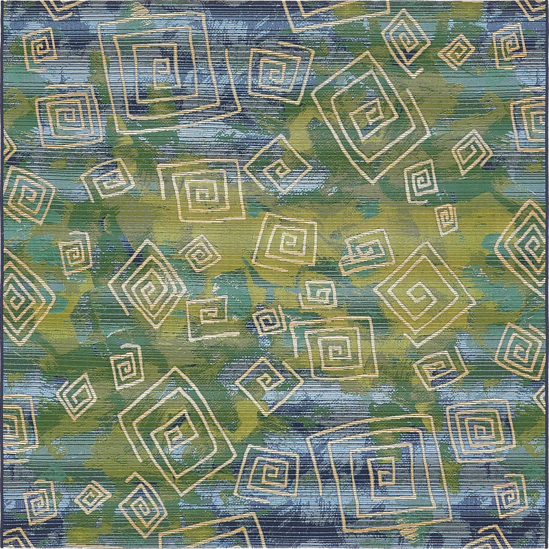Urban Terrace Collection Area Rug - Quay Square Blue lifestyle 18