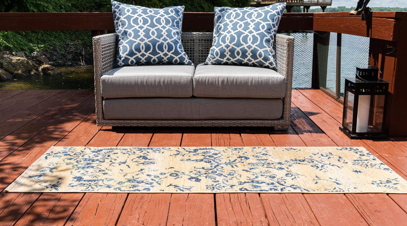 Garden Terrace Escape Collection Area Rug - Fauna Runner Beige lifestyle 20