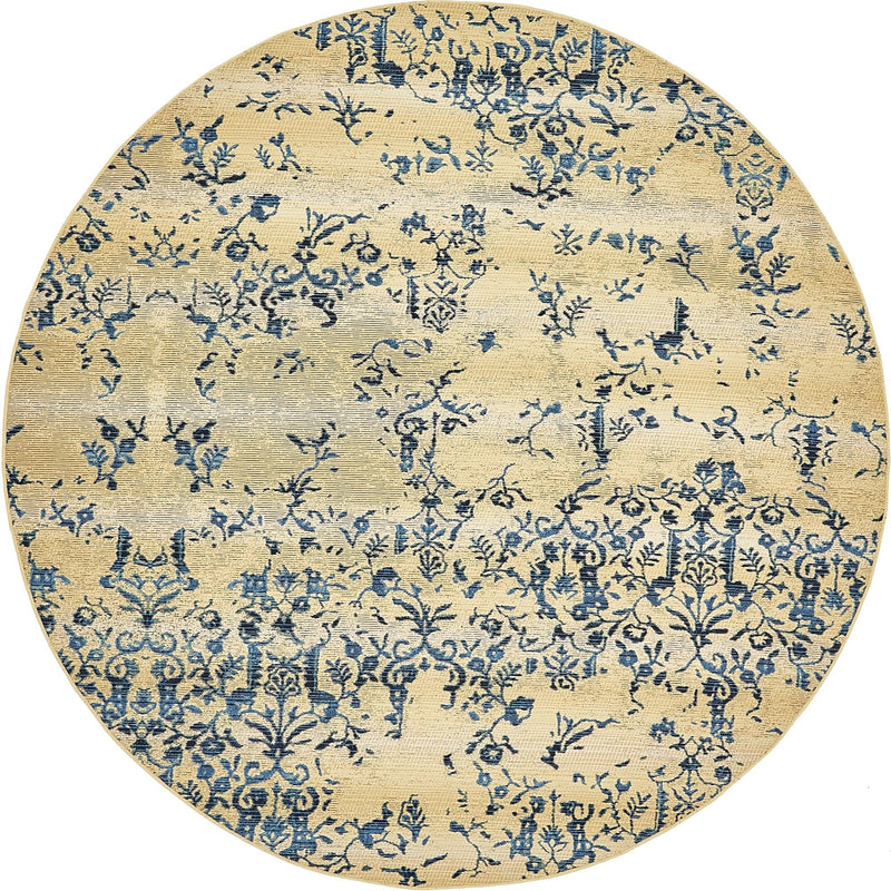 Garden Terrace Escape Collection Area Rug - Fauna Round Beige lifestyle 12