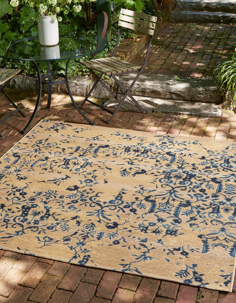 Garden Terrace Escape Collection Area Rug - Fauna Square Beige lifestyle 16