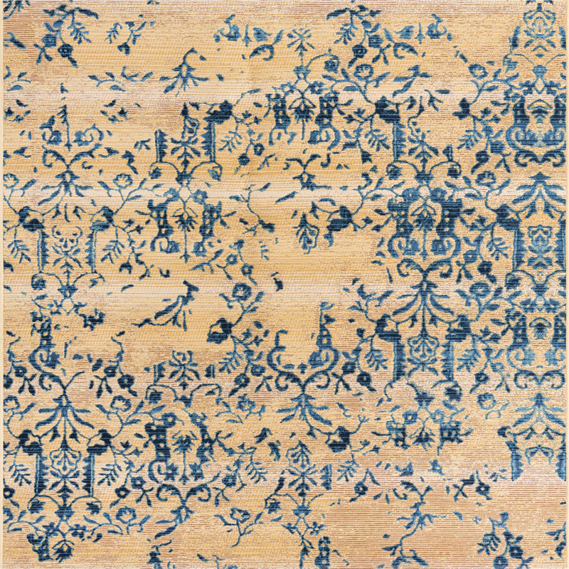 Garden Terrace Escape Collection Area Rug - Fauna Square Beige lifestyle 13