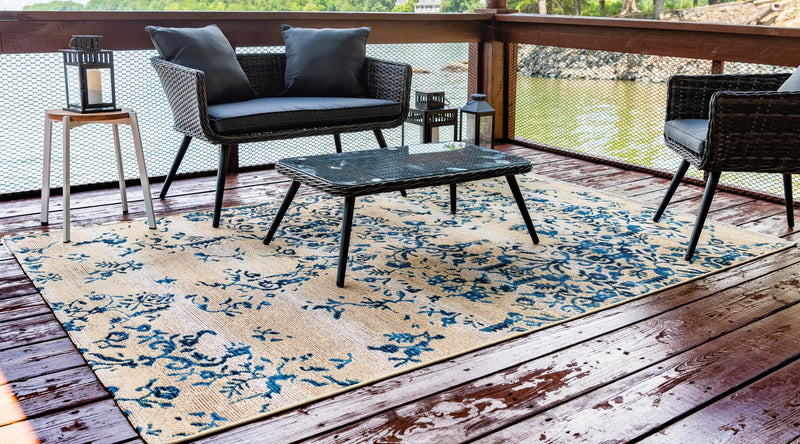 Garden Terrace Escape Collection Area Rug - Fauna Rectangle Beige lifestyle 3