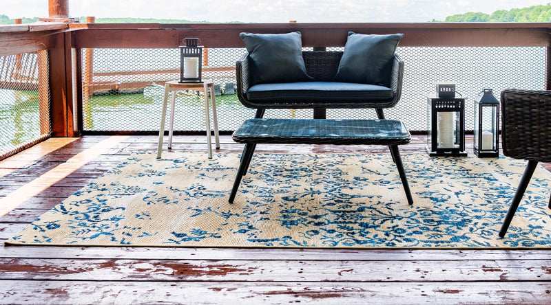 Garden Terrace Escape Collection Area Rug - Fauna Rectangle Beige lifestyle 4