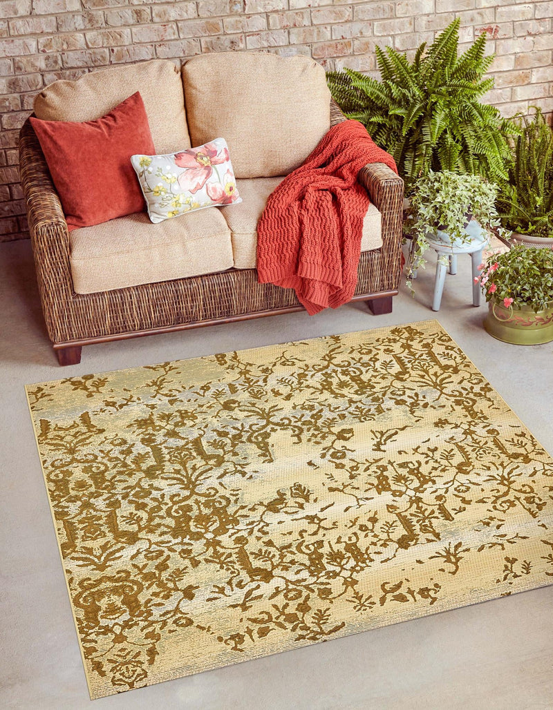 Garden Terrace Escape Collection Area Rug - Fauna Square Beige lifestyle 17