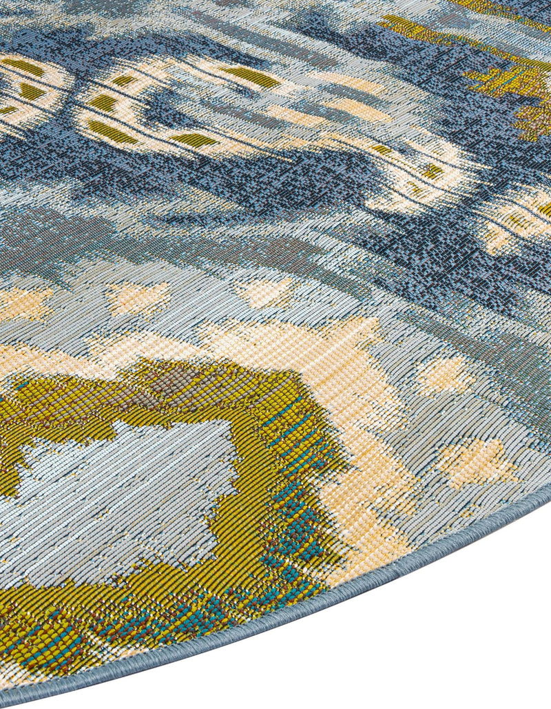 Urban Terrace Collection Area Rug - Vista Round Blue lifestyle 25