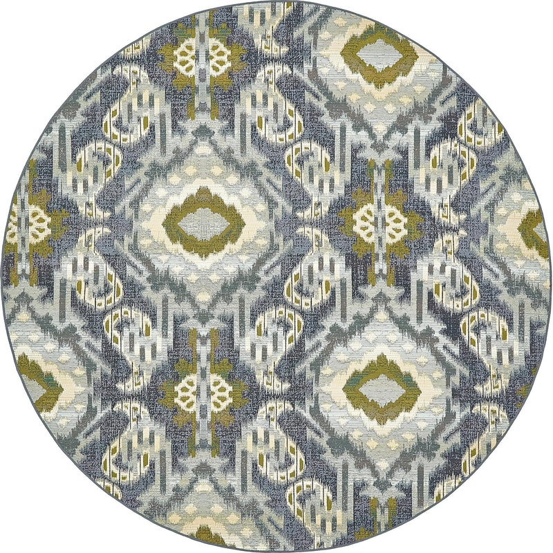 Urban Terrace Collection Area Rug - Vista Round Blue lifestyle 17
