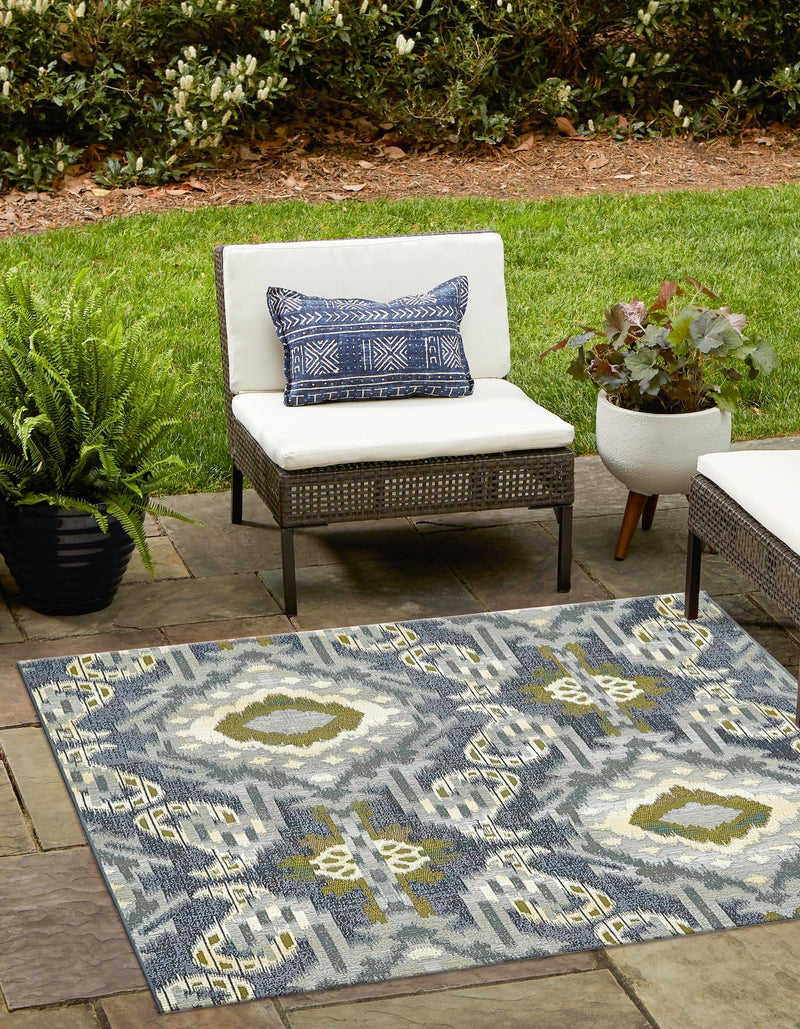Urban Terrace Collection Area Rug - Vista Square Blue lifestyle 21