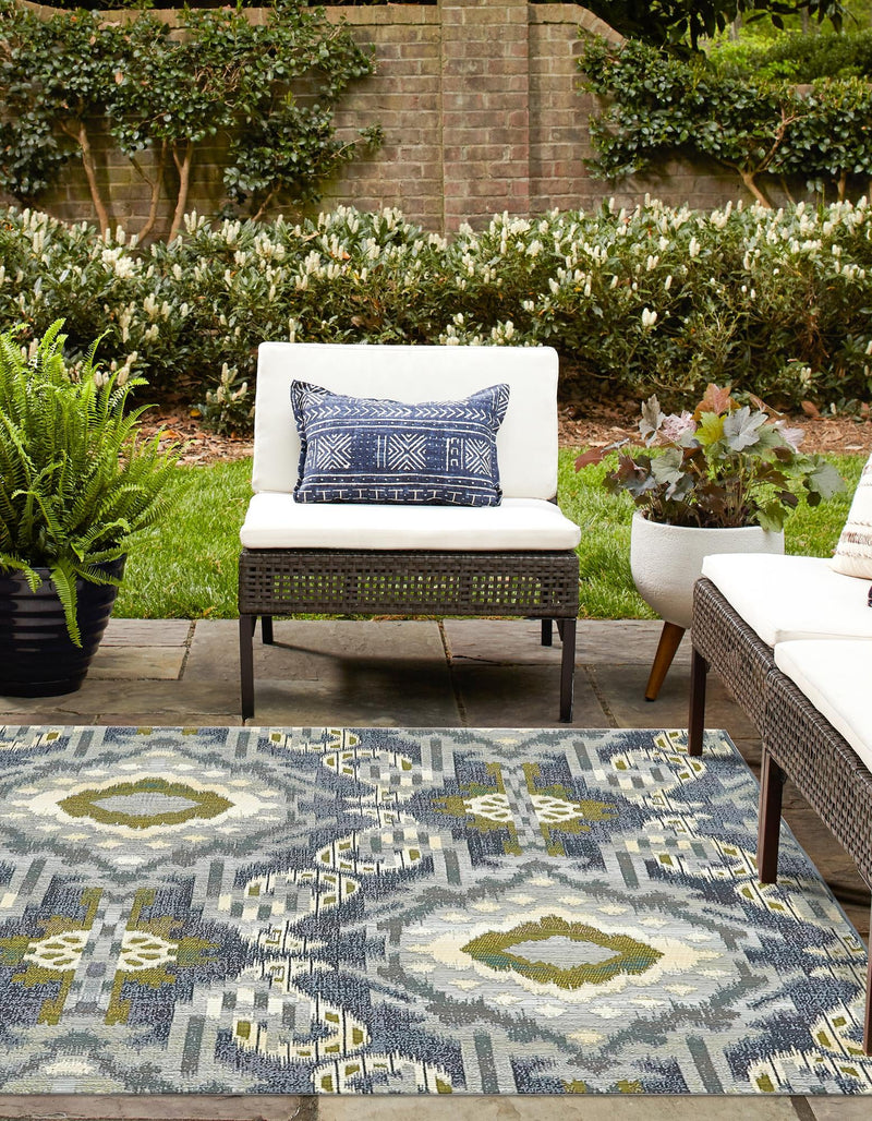 Urban Terrace Collection Area Rug - Vista Square Blue lifestyle 24