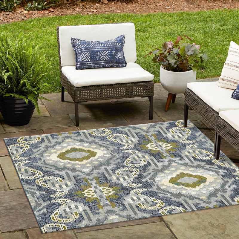 Urban Terrace Collection Area Rug - Vista Square Blue lifestyle 54