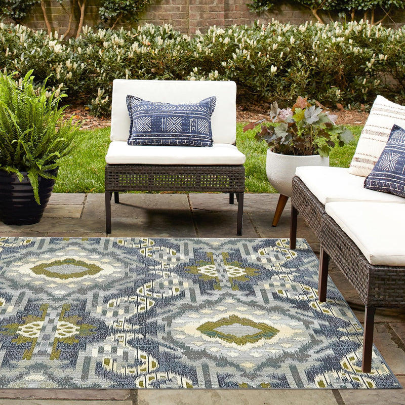 Urban Terrace Collection Area Rug - Vista Square Blue lifestyle 56