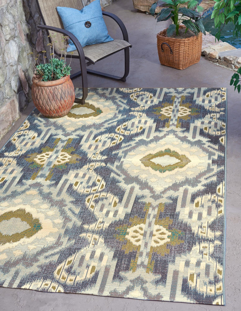 Urban Terrace Collection Area Rug - Vista Rectangle Blue lifestyle 2