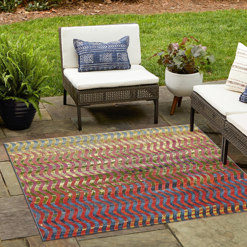 Urban Terrace Collection Area Rug - Walkway Square Multi lifestyle 51