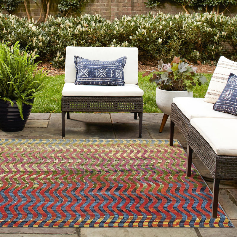 Urban Terrace Collection Area Rug - Walkway Square Multi lifestyle 53