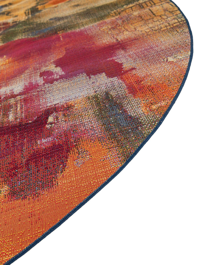 Urban Terrace Collection Area Rug - Atrium Round Multi lifestyle 16