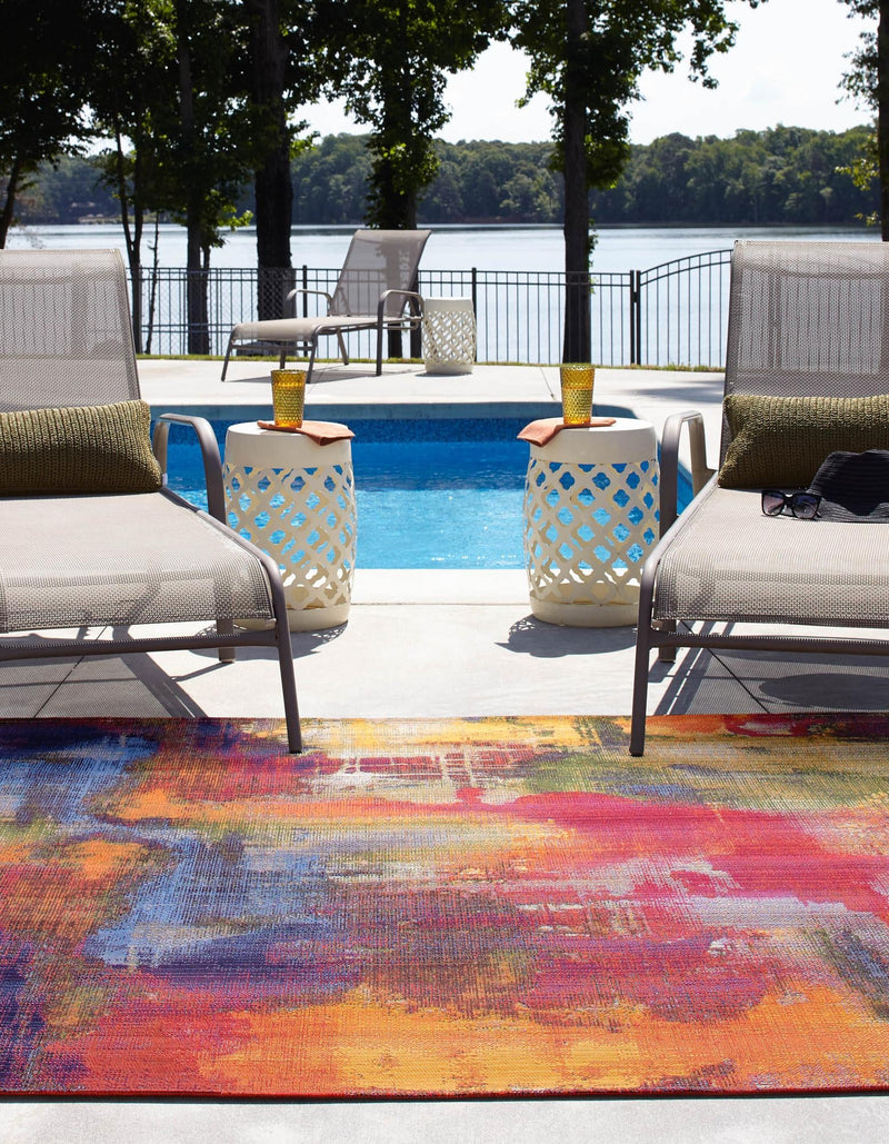 Urban Terrace Collection Area Rug - Atrium Square Multi lifestyle 11
