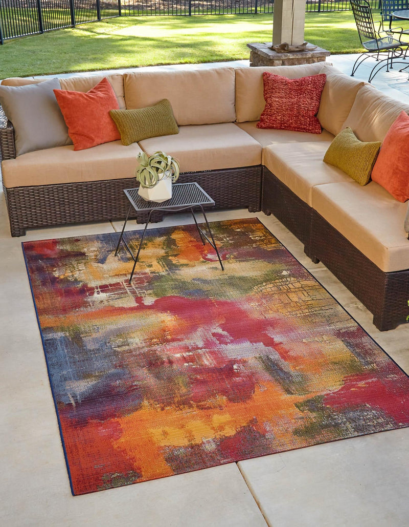 Urban Terrace Collection Area Rug - Atrium Rectangle Multi lifestyle 3