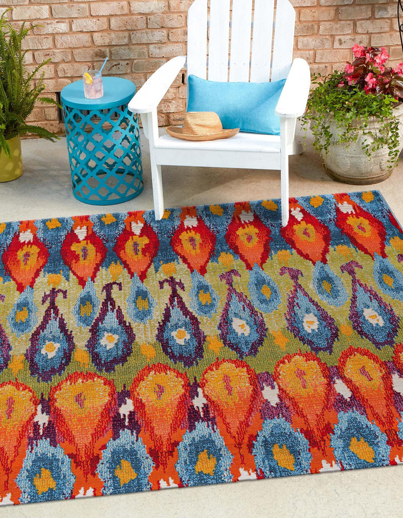 Urban Terrace Collection Area Rug - Compass Square Multi lifestyle 34