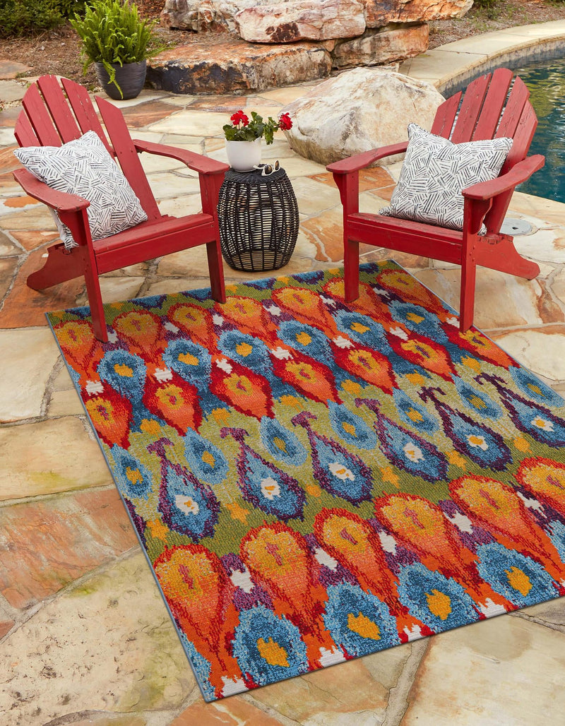 Urban Terrace Collection Area Rug - Compass Rectangle Multi lifestyle 5