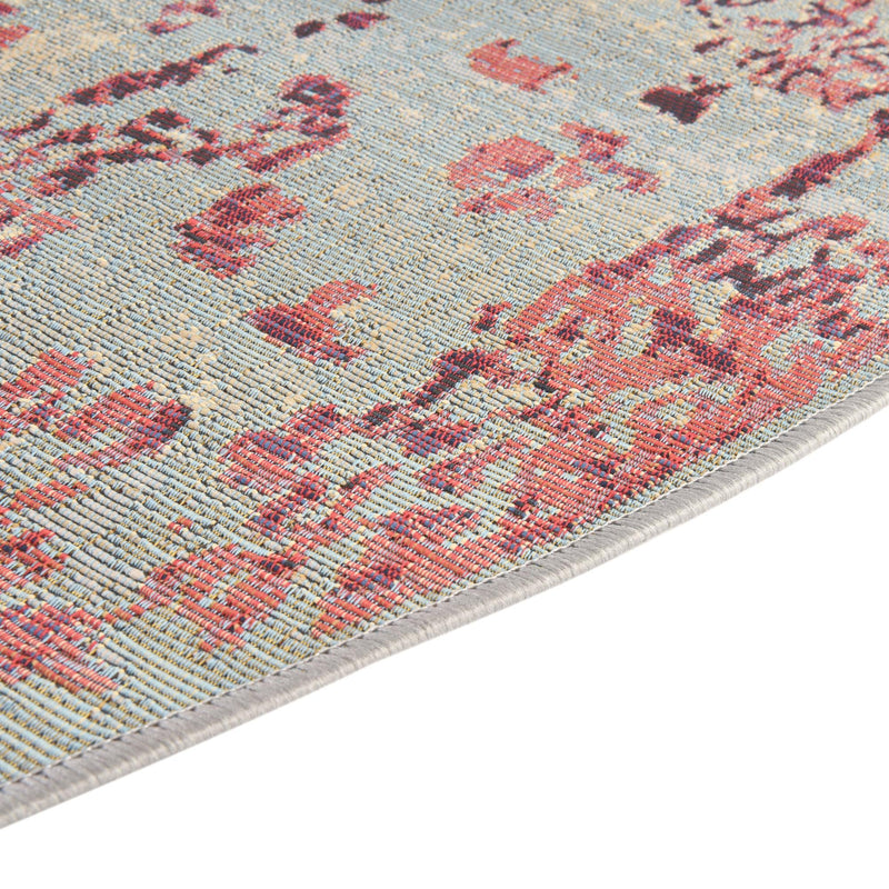 Garden Terrace Escape Collection Area Rug - Avenue Round Light Blue lifestyle 31